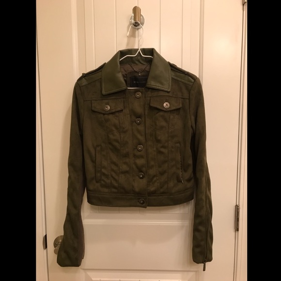 BCBGMaxAzria Cropped green jacket - Picture 2 of 7